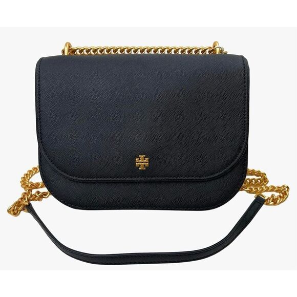 Tory Burch NWT Black Emerson Flap Adjustable Shoulder Bag Crossbody 147214 0223 - Picture 3 of 3